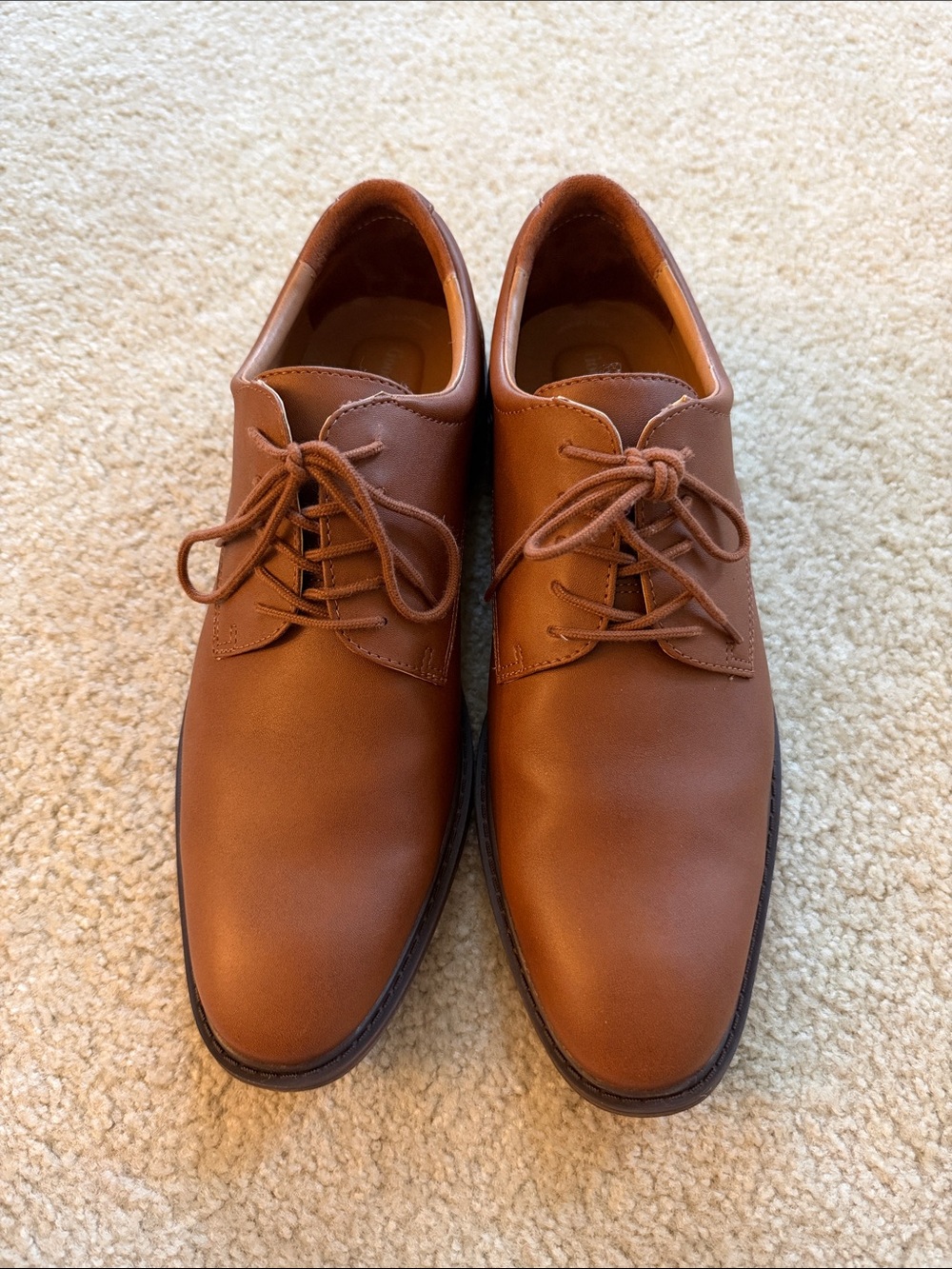 Goodfellow & Co Tan Leather Lace-Up Dress Oxfords